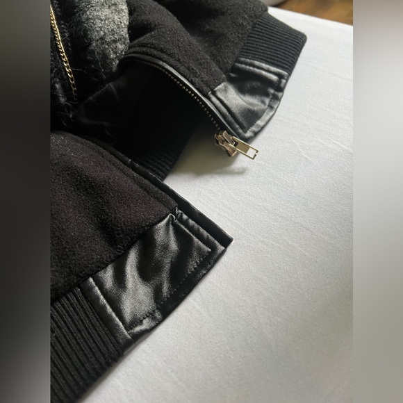 Endless Rose jacket M/L zipper pockets black gold grey coat Anthropologie M L - Picture 10 of 13